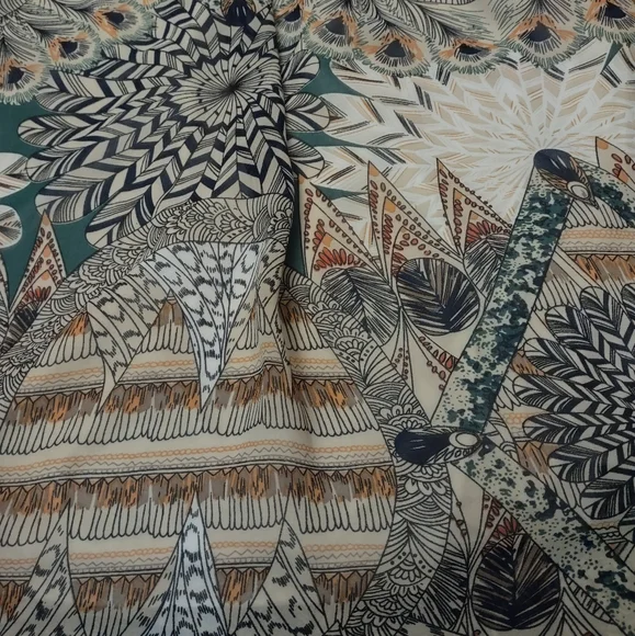 psychedelic patterned high necked dress with lining size M/L - Picture 3 of 4